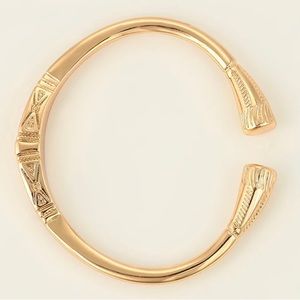 Egyptian Hieroglyph Cuff Bangle Bracelet GP Fashion